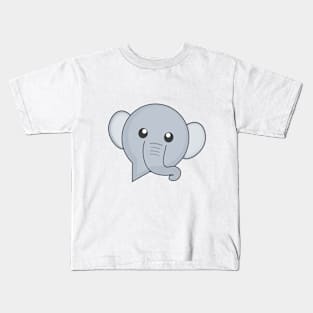 Cute Baby Elephant Cartoon Character in Speech Bubble Kids T-Shirt